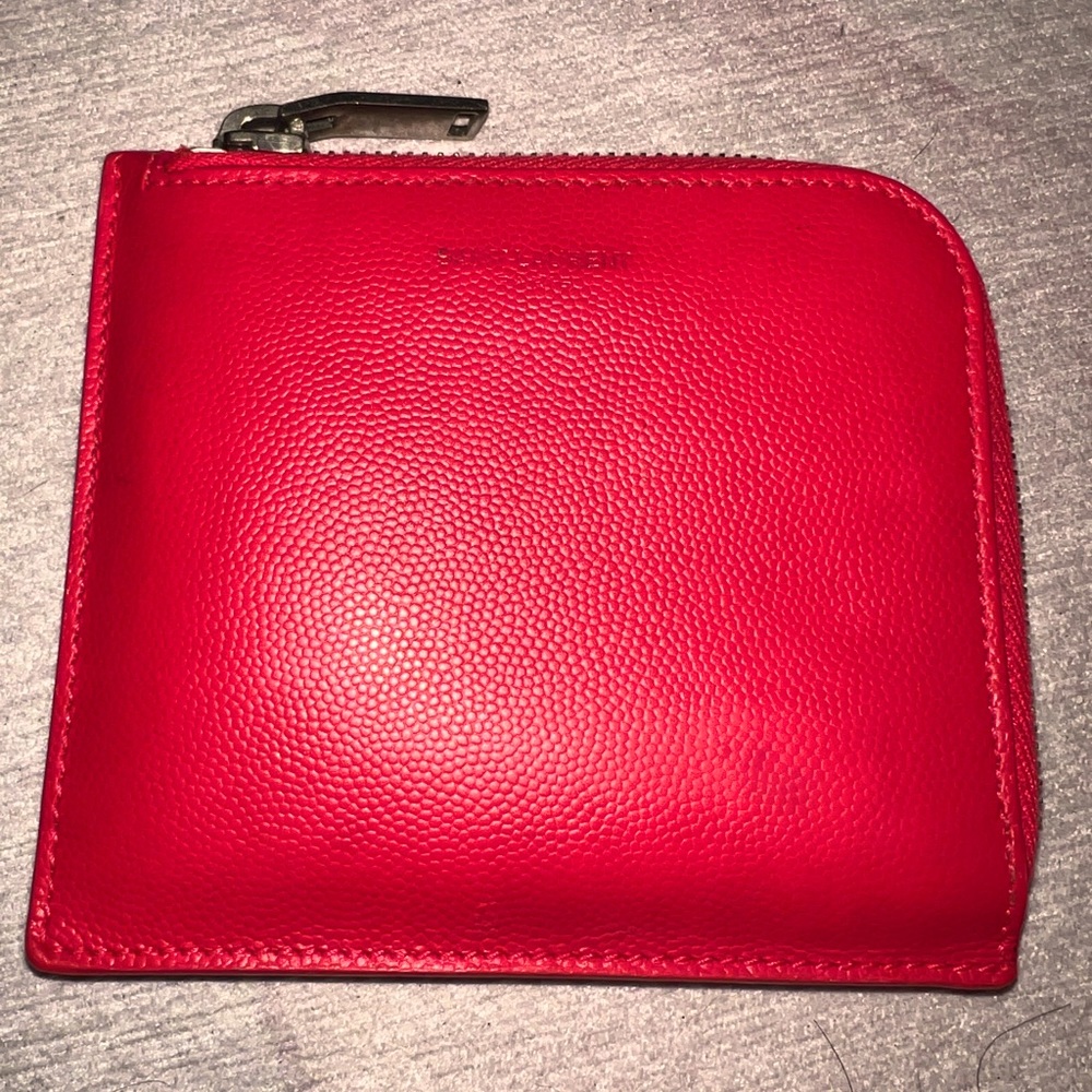 AUTHENTIC SAINT LAURENT Pink Zipper Wallet/Card Carrying